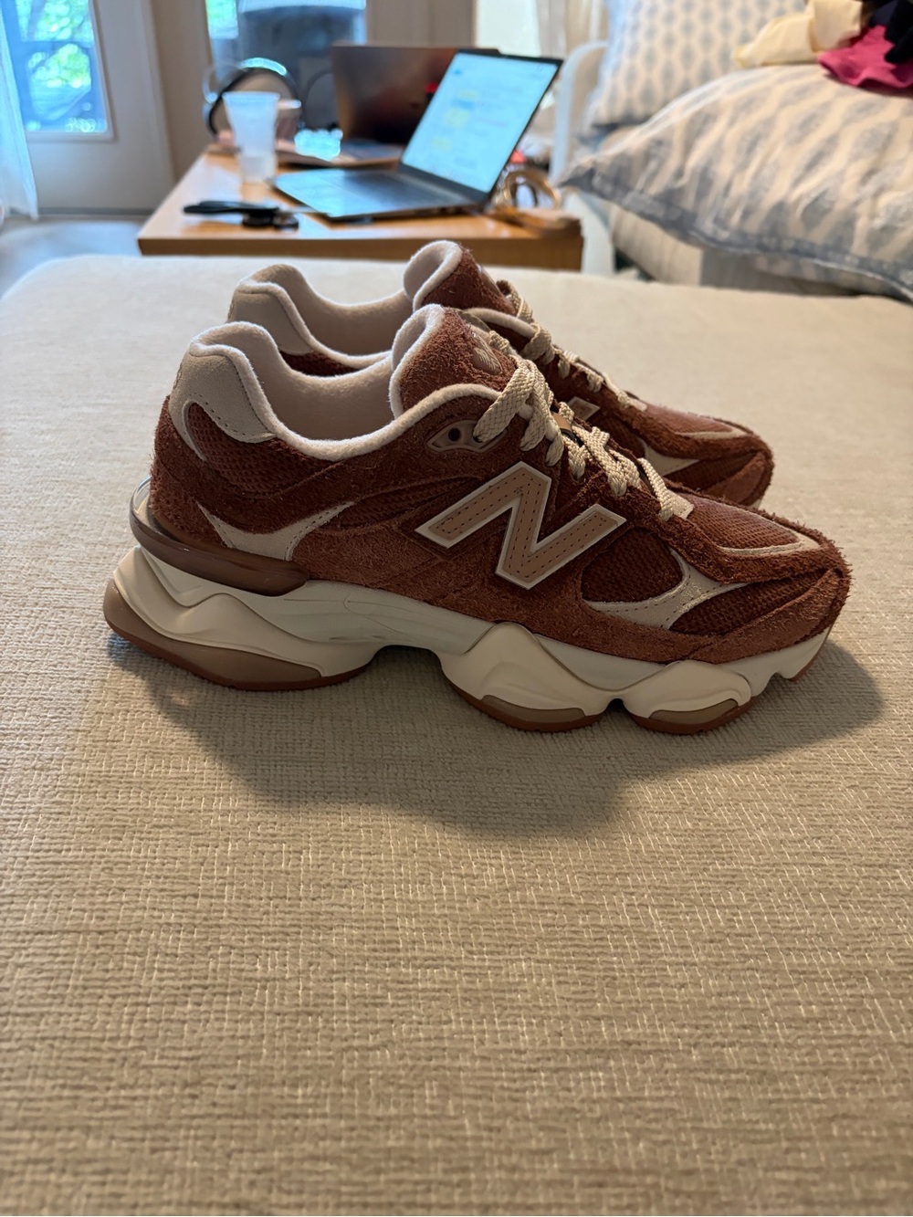 New Balance 9060 Sneakers in Rich Oaktimber Wolf Suede Womens Shoes 7.5 NEW NWT - Picture 6 of 15